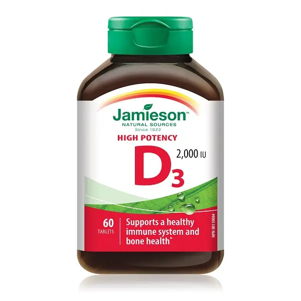 Vitamina D3 2000 UI 60 comprimate – Jamieson - Oase sănătoase