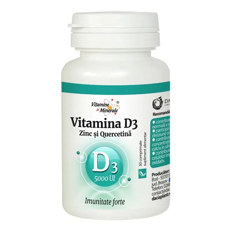 Vitamina D3 500UI Zinc Quercetina 30cpr Dacia Plant
