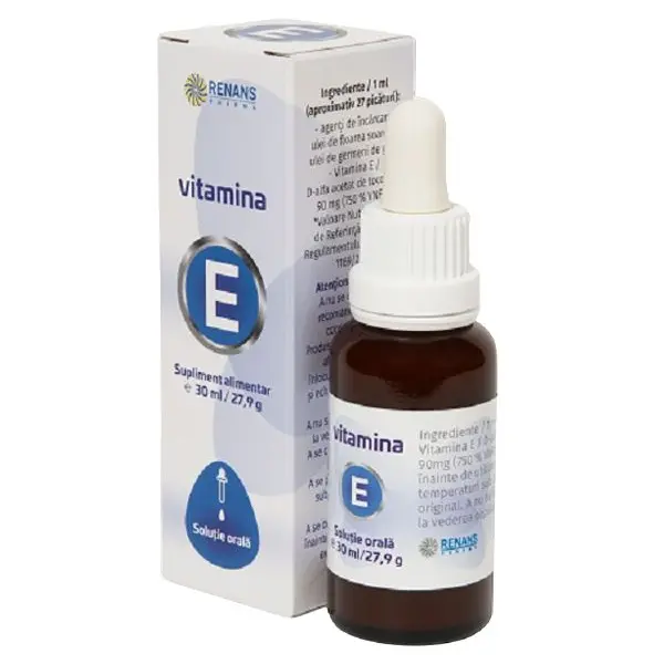Vitamina E picături 30 ml – Renans Pharma - Doză precisă