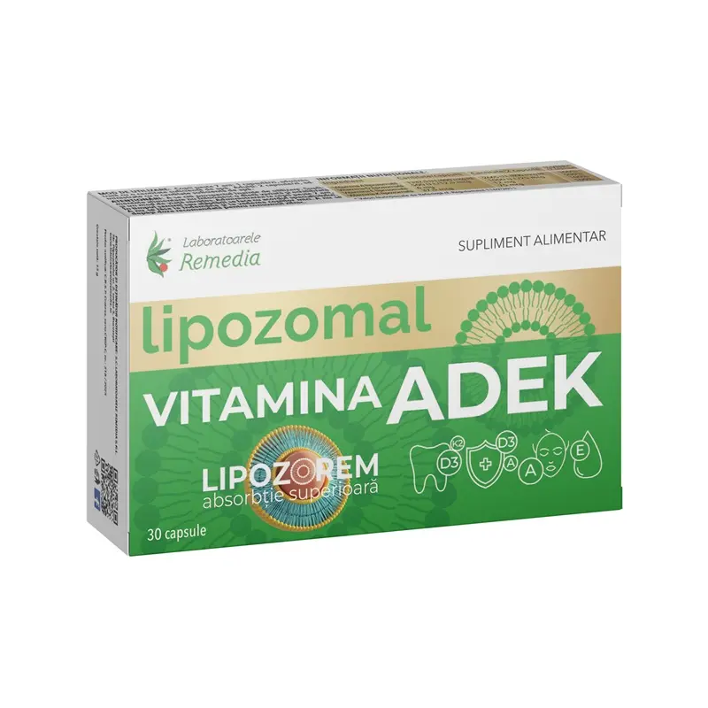Vitamine lipozomale ADEK 30 capsule – Remedia - Vedere și piele