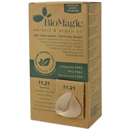 Vopsea de par 11.21 blond cristal extra deschis 250g BioMagic