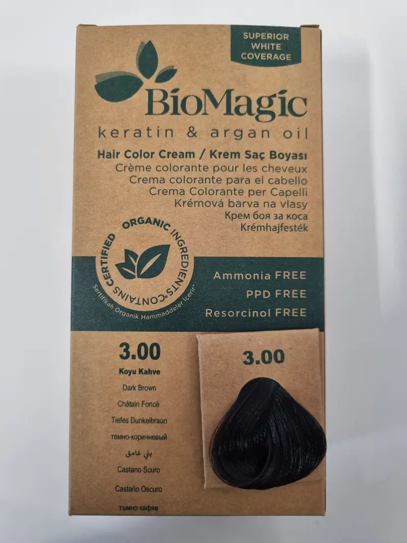Vopsea de par fara amoniac 3.00 castaniu inchis BioMagic