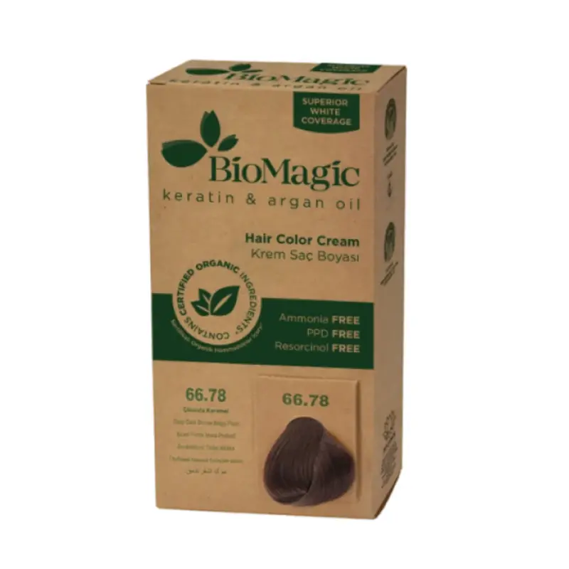 Vopsea de par fara amoniac 66.78 Blond inchis perlat cu reflexe bej BioMagic