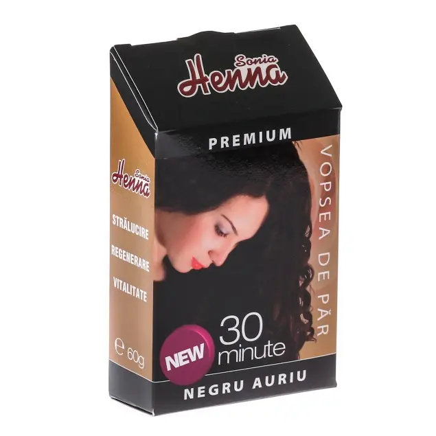 Vopsea Henna Negru Auriu 30 minute 60g Sonia Henna