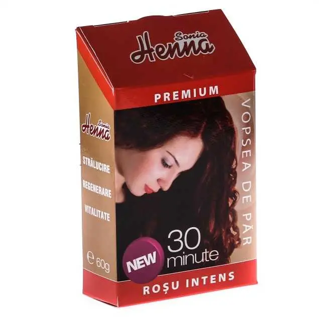 Vopsea par rosu intens 30min Henna