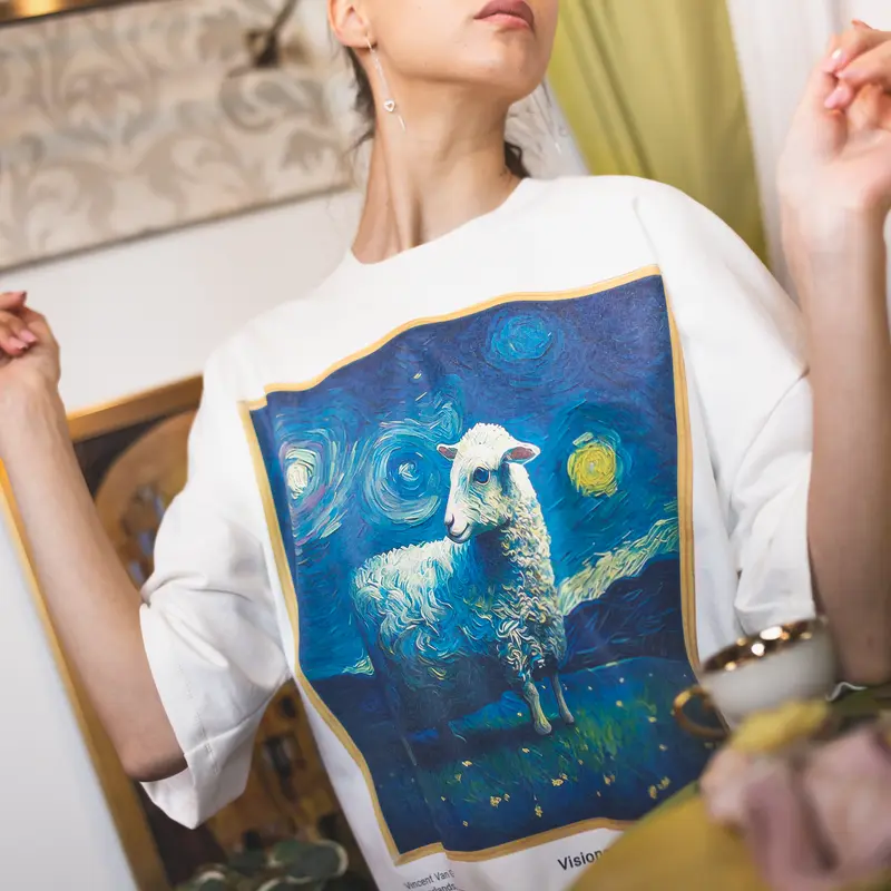 Willy Van Gogh- Tricou Boxy Fit- Ecru