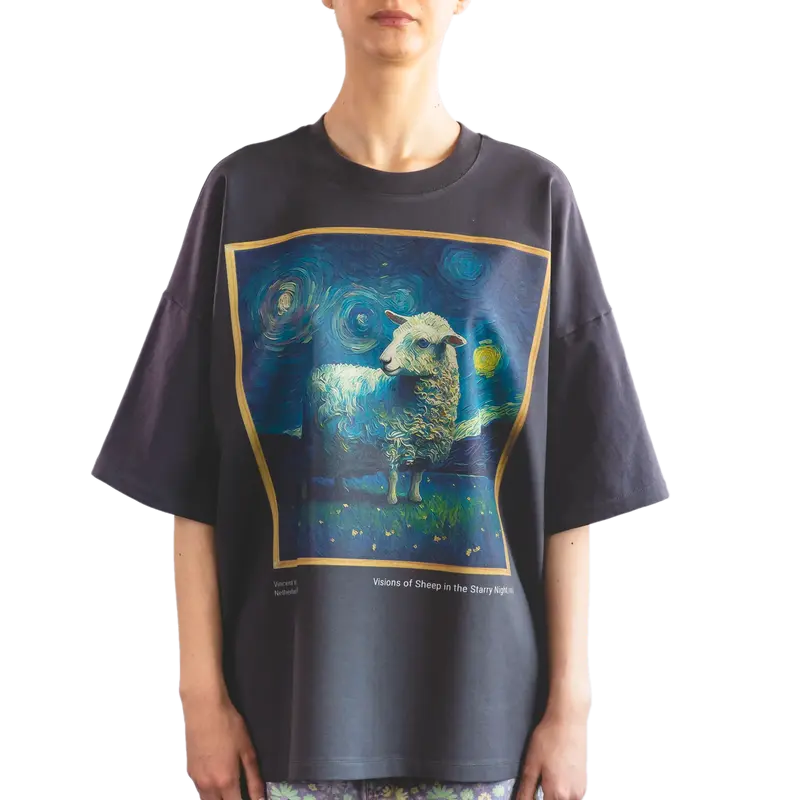 Willy Van Gogh- Tricou Boxy Fit- Gri Antracit