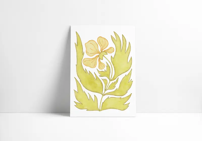 Yellow girl art print