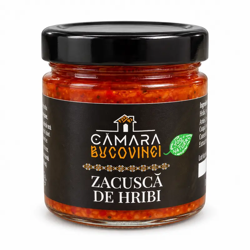Zacuscă de hribi 200 g – preparat tradițional românesc, 100% natural