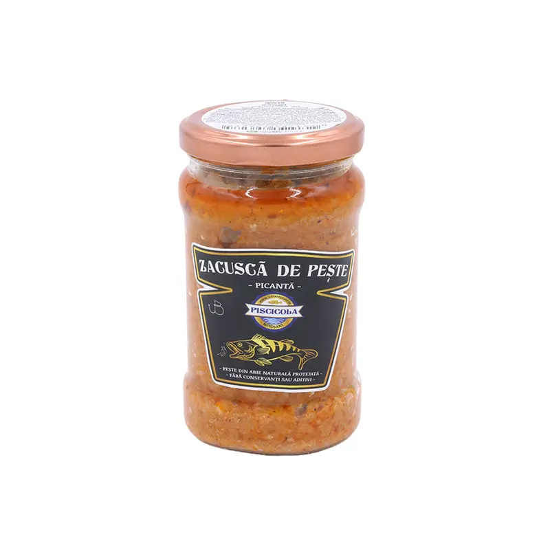 Zacuscă de pește picantă 314 g – preparat tradițional cu gust intens