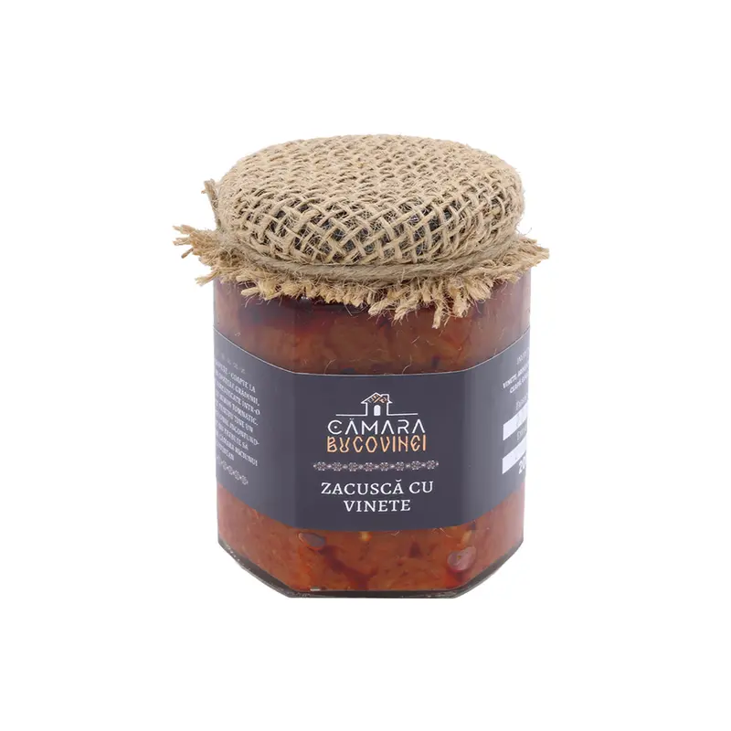 Zacuscă de vinete 200 g – preparat tradițional românesc, 100% natural