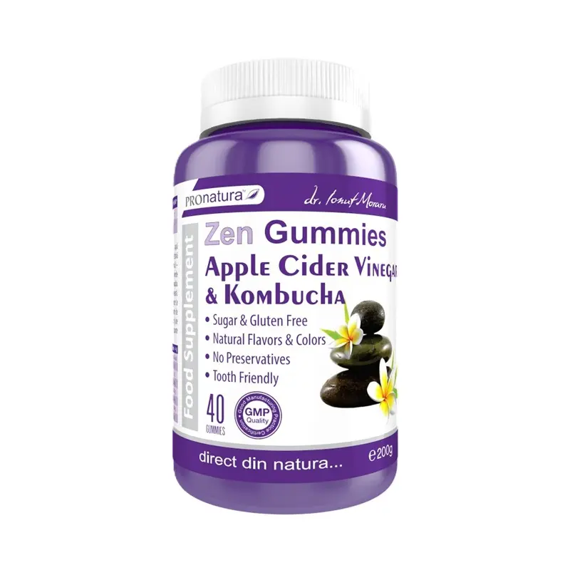 Zen Gummies Apple Cider Vinegar și Kombucha 40 jeleuri – Medica