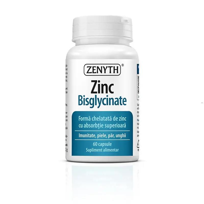 Zinc bisglicinat 60 capsule – Zenyth - Piele, păr, unghii